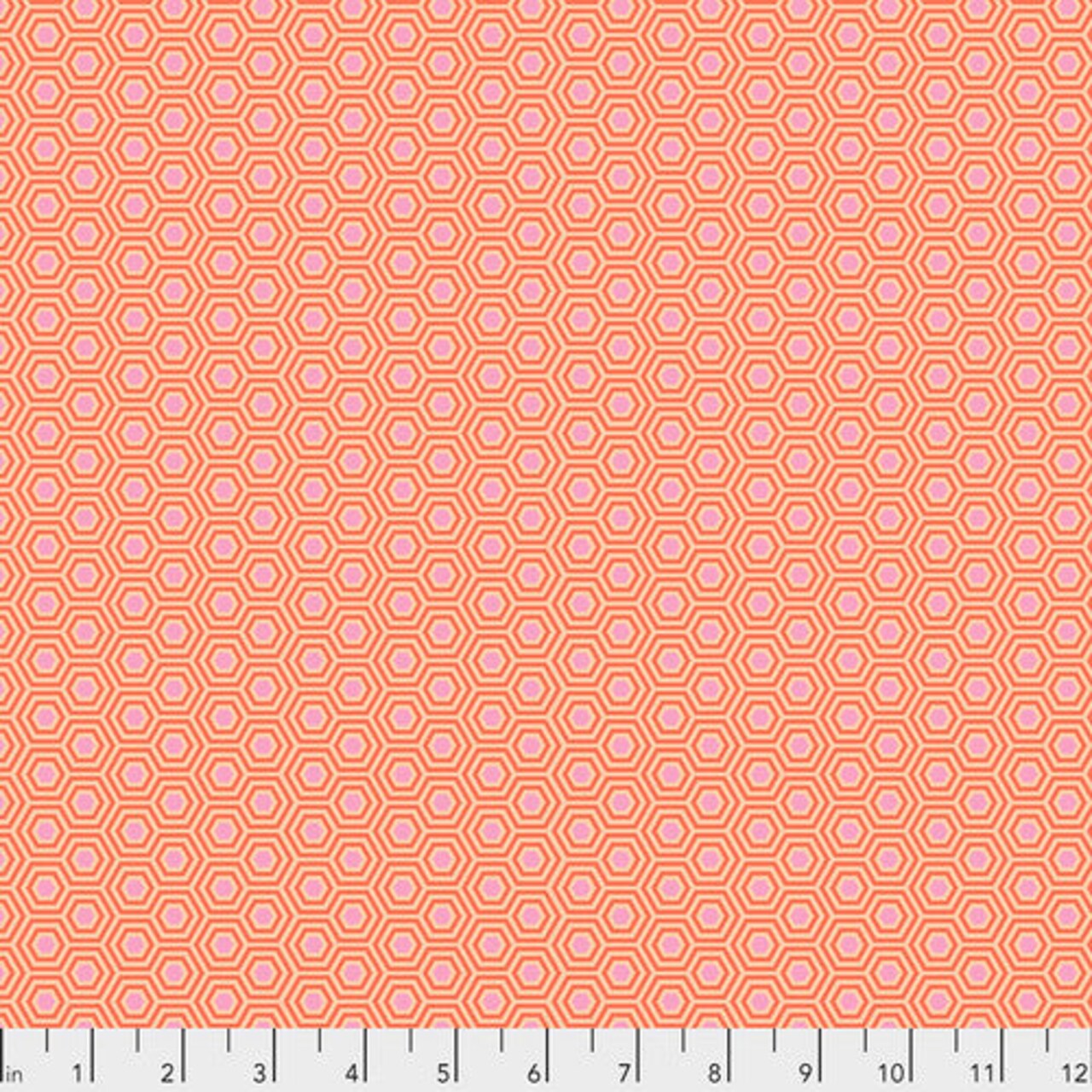 Fabric FreeSpirit Tula Pink Peach Blossom Hexy by the Quarter Yard PWTP150.PEACHBLOSSOM